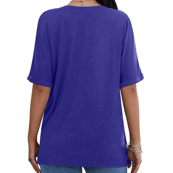 Womens Casual Cold Shoulder Basic Tunic Tops - Picture 4 of 5